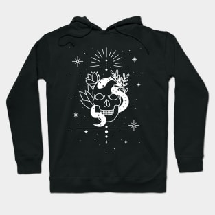 Skull with snake and plants Hoodie